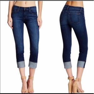 Joe’s Jeans “Monroe” cropped cuff denim si…